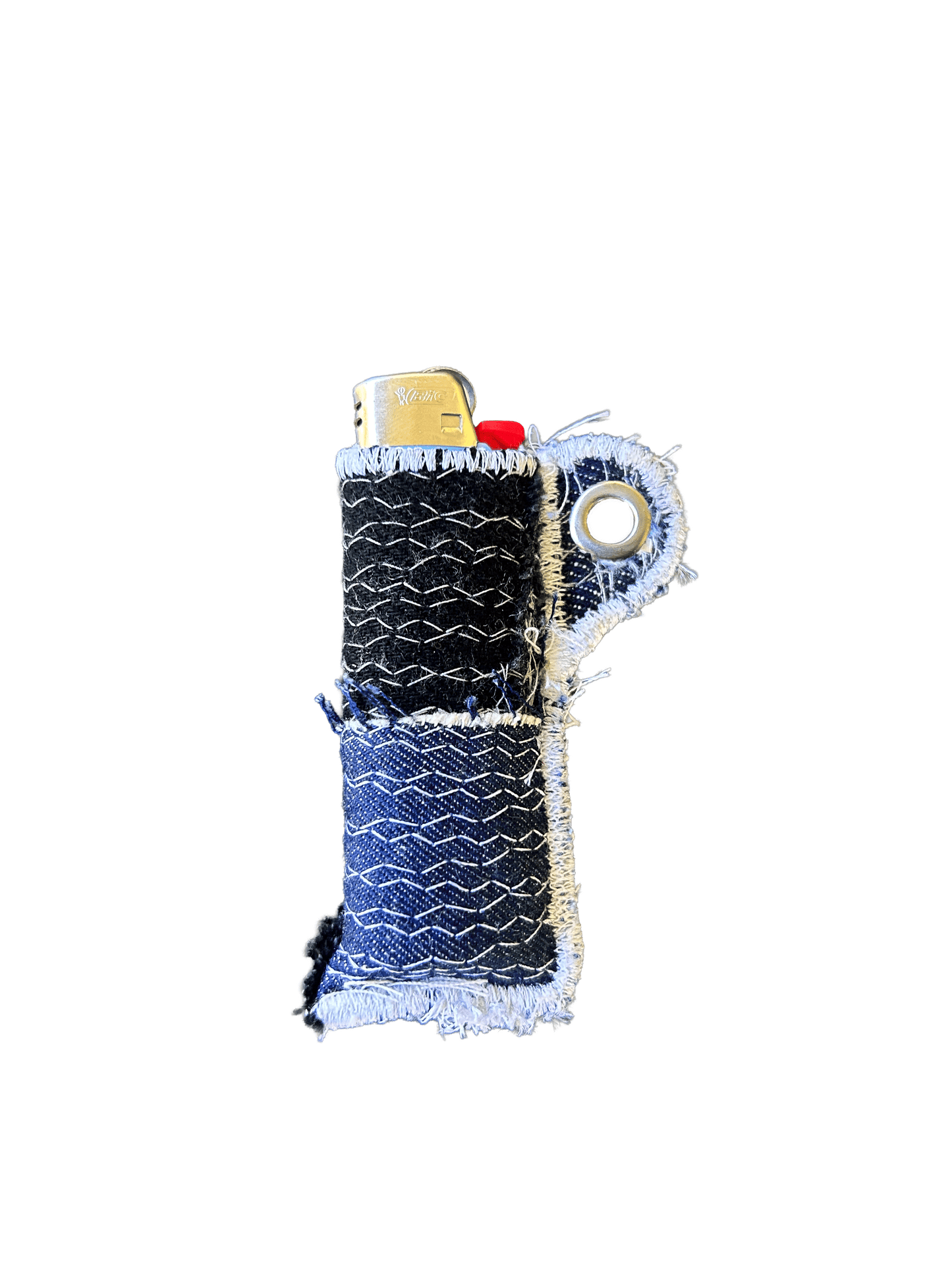 PATCHWORK LIGHTER SLEEVE KEYCHAIN