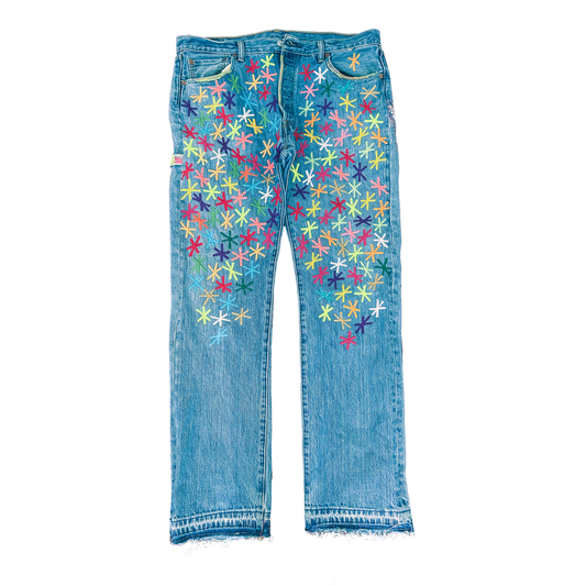 THIGH PAINTER DENIM  (BLUE WASH)