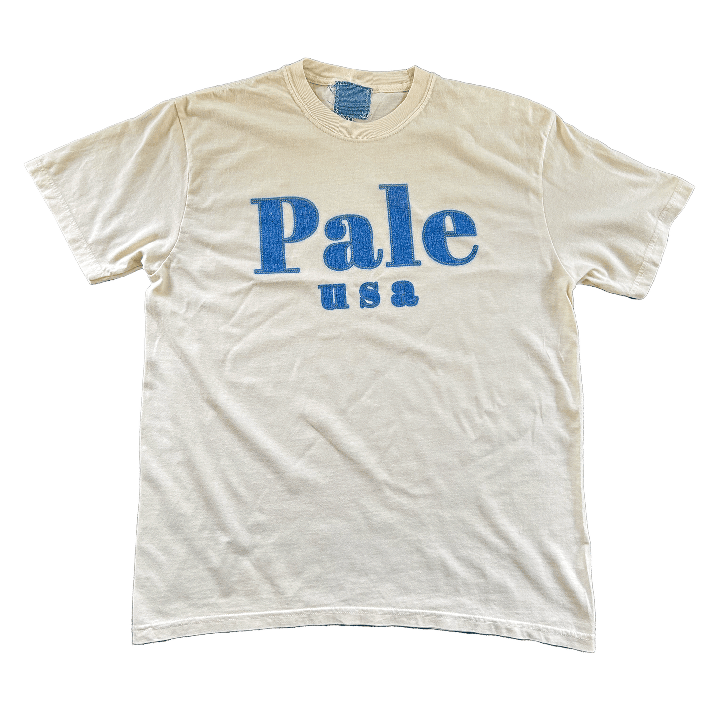 DENIM FRAY TSHIRT (CREAM)