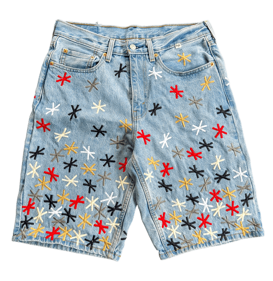 GRAIDENT PAINTER DENIM SHORTS