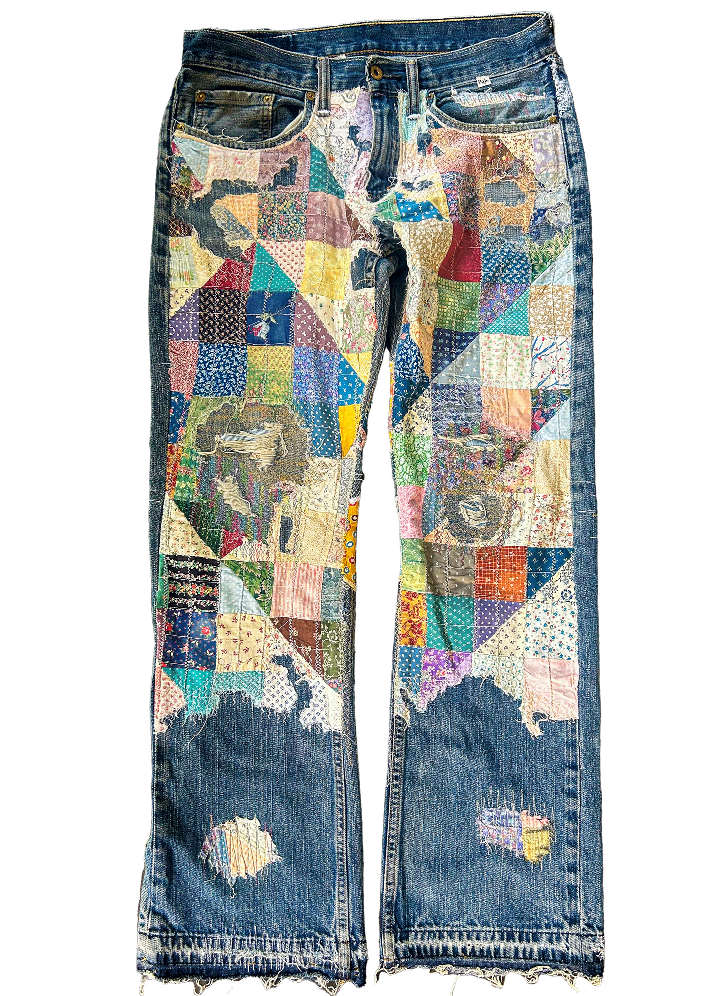DAMAGED BORO QUILTED DENIM