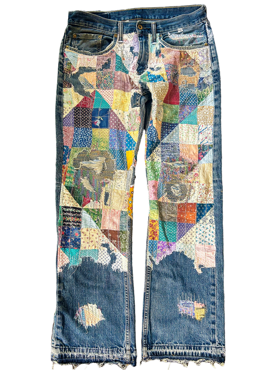 DAMAGED BORO QUILTED DENIM
