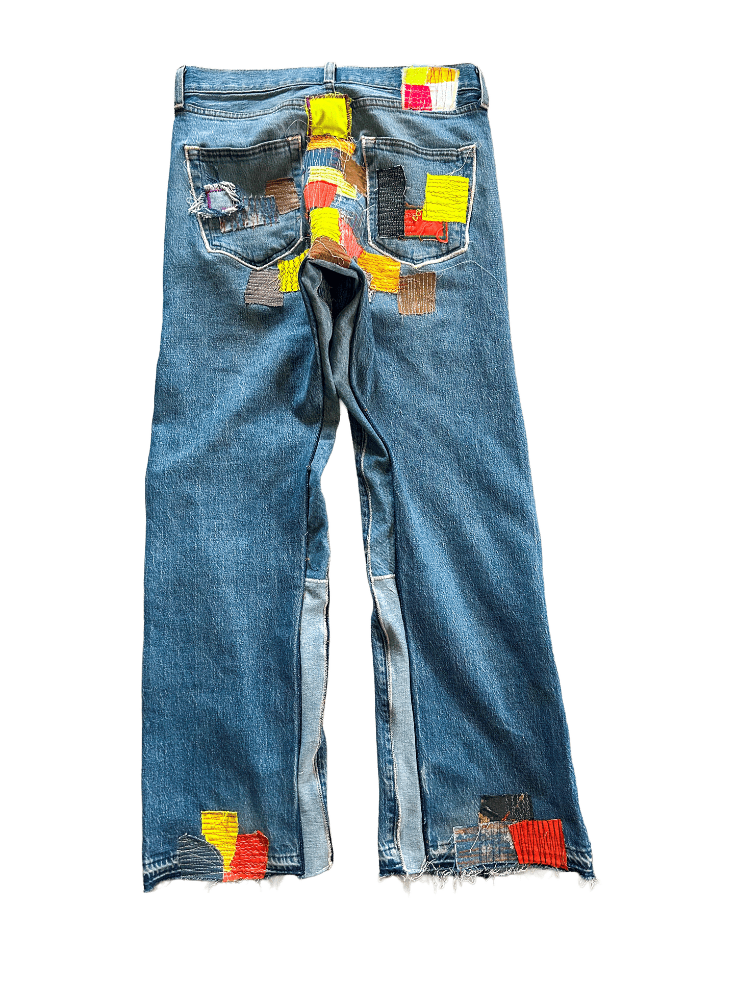 PATCHWORK FLARE DENIM (MULTICOLOR)