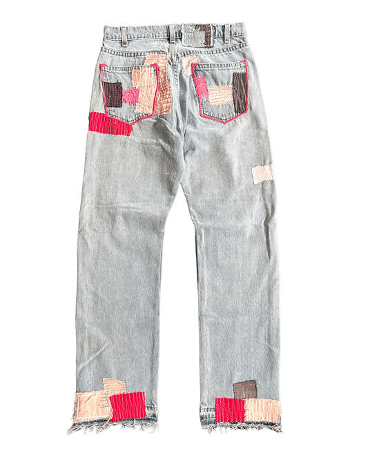 PINK PATCHWORK DENIM