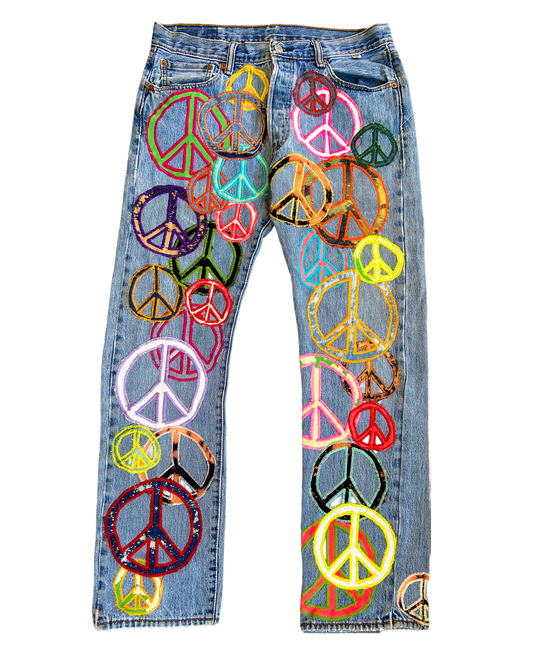 PEACE PATCHWORK DENIM