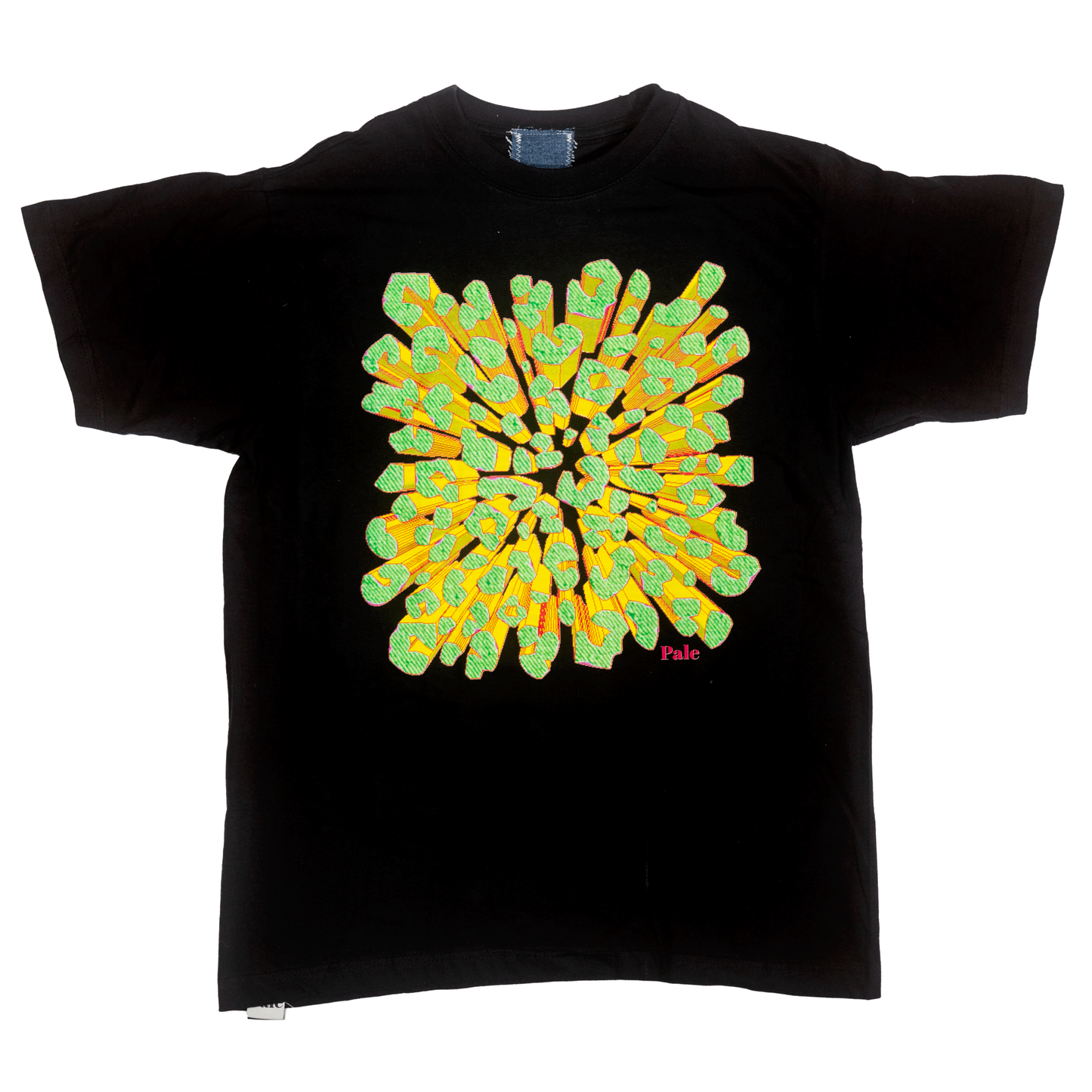 3D DENIM CHEETAH PRINT T SHIRT BLACK