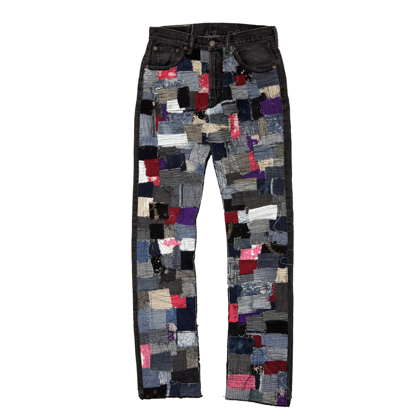 BLACKOUT PATCHWORK FRONT DENIM