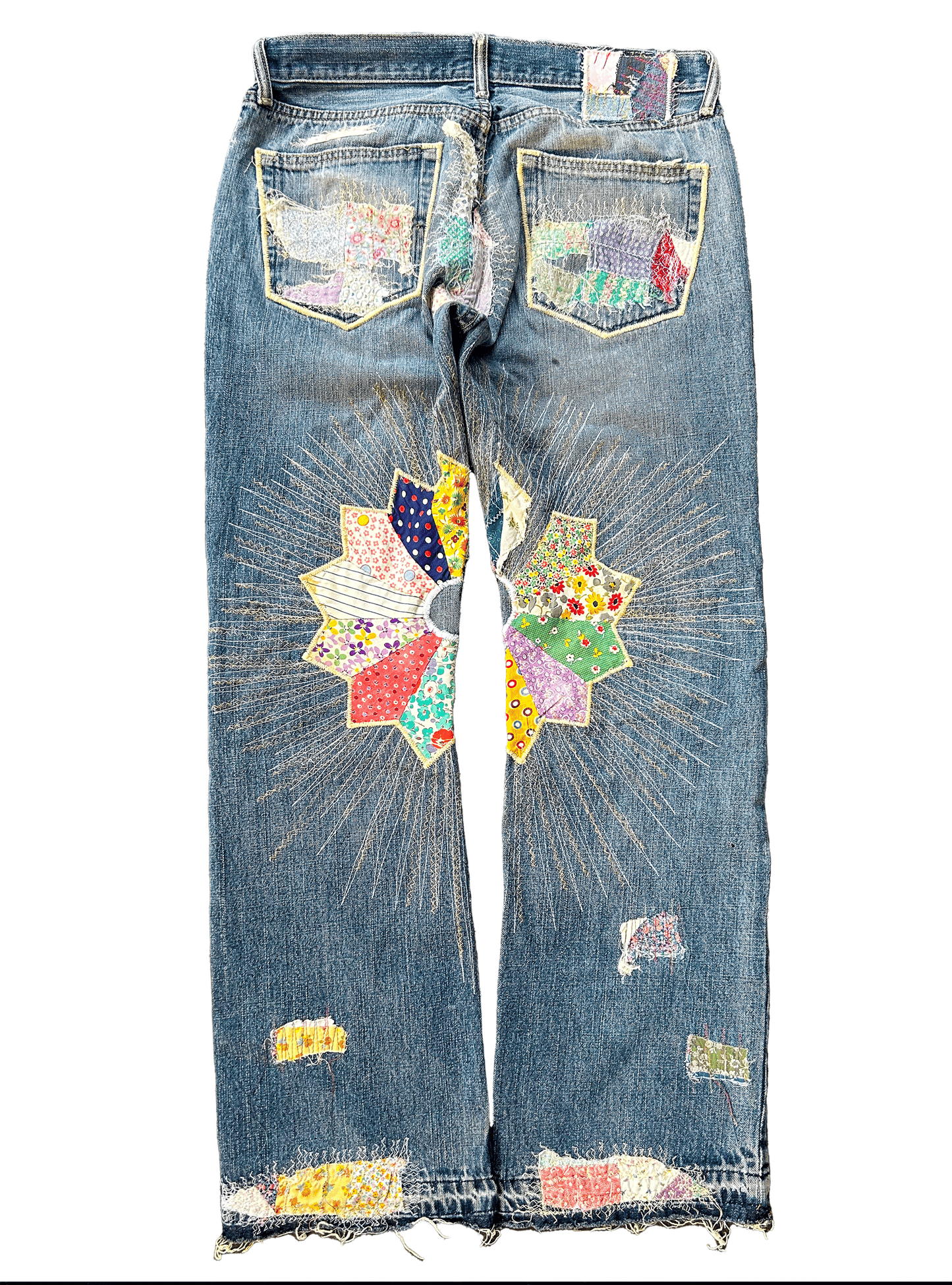 DAMAGED BORO QUILTED DENIM