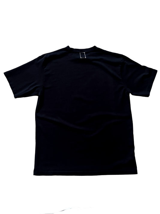 DENIM FRAY TSHIRT (BLACK)