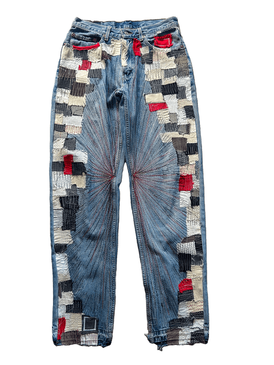 BURST PATCHWORK DENIM