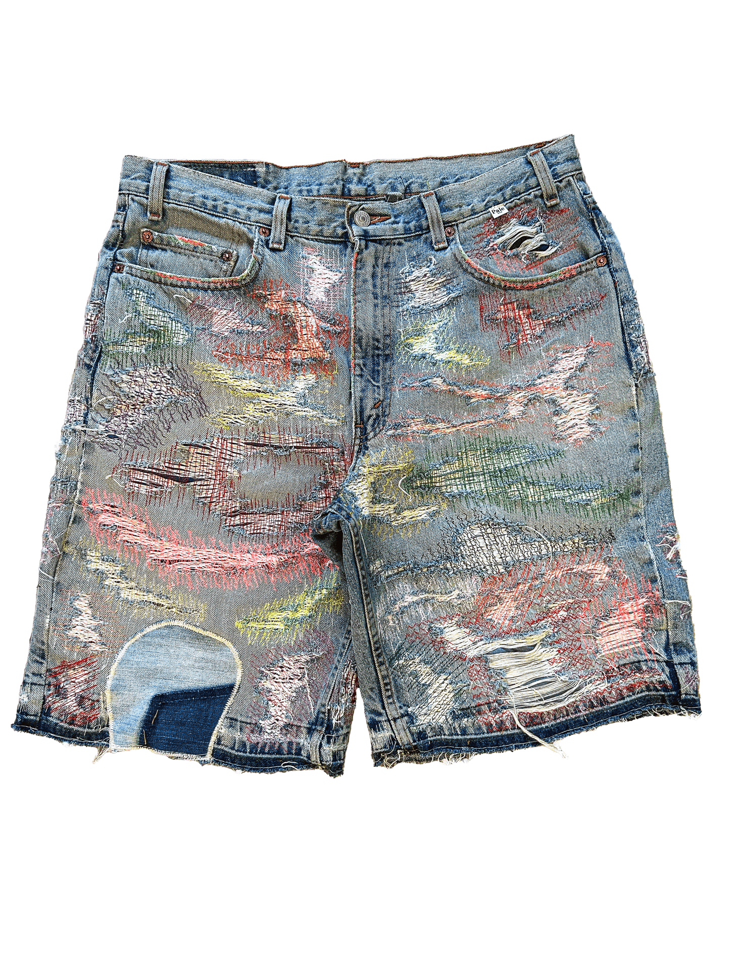 CRASH TATTERED DENIM SHORT
