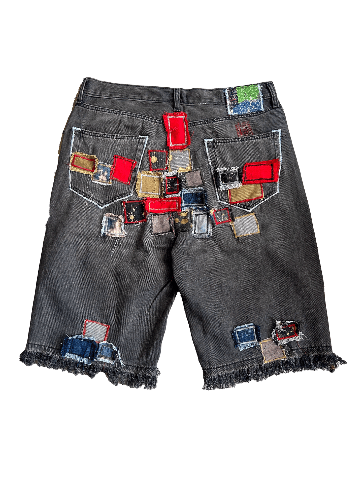 CRUST PATCHWORK DENIM SHORTS