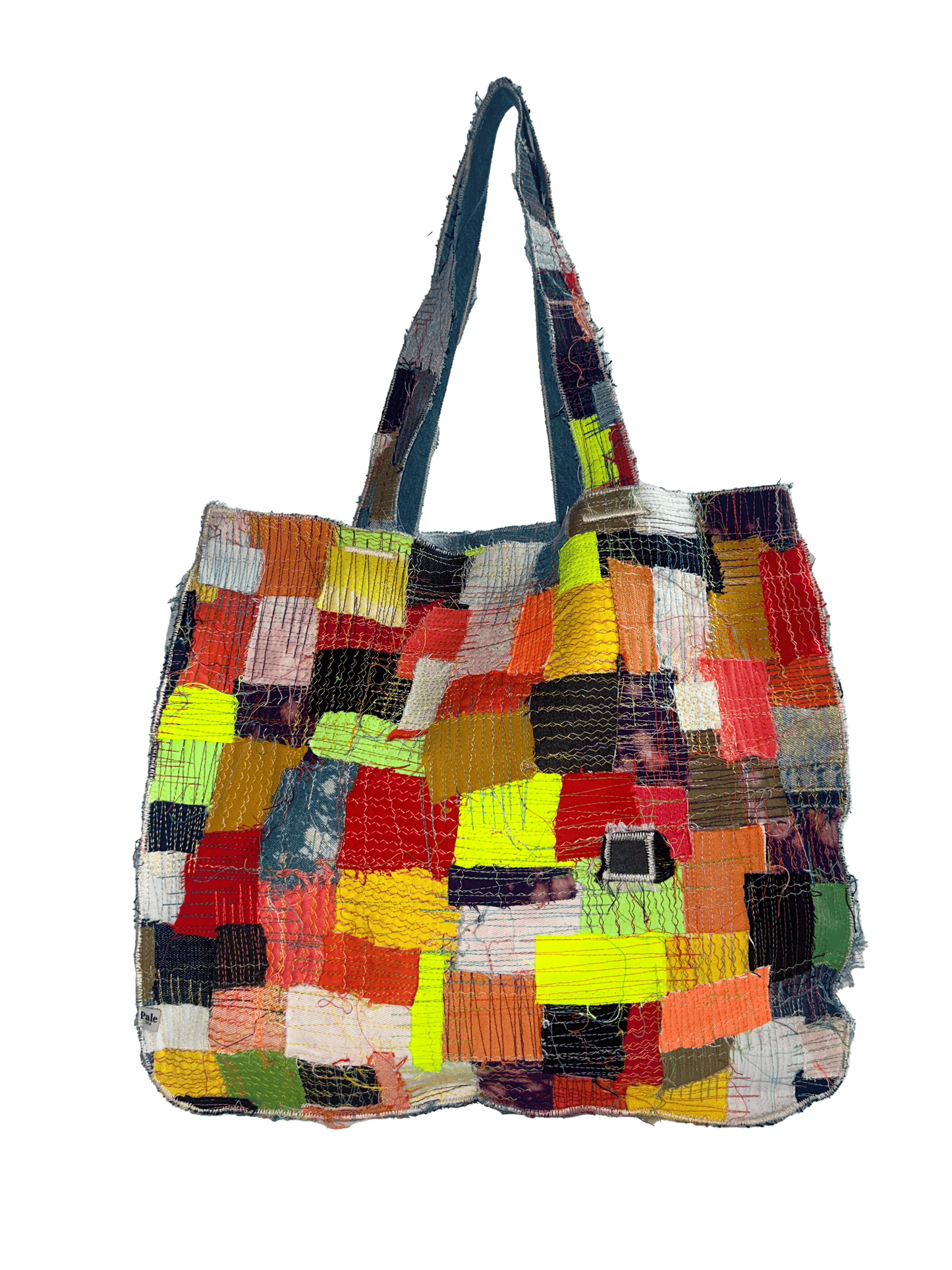 MULTI-COLOR "GARMENT DISTRICT" PATCHWORK TOTE BAG