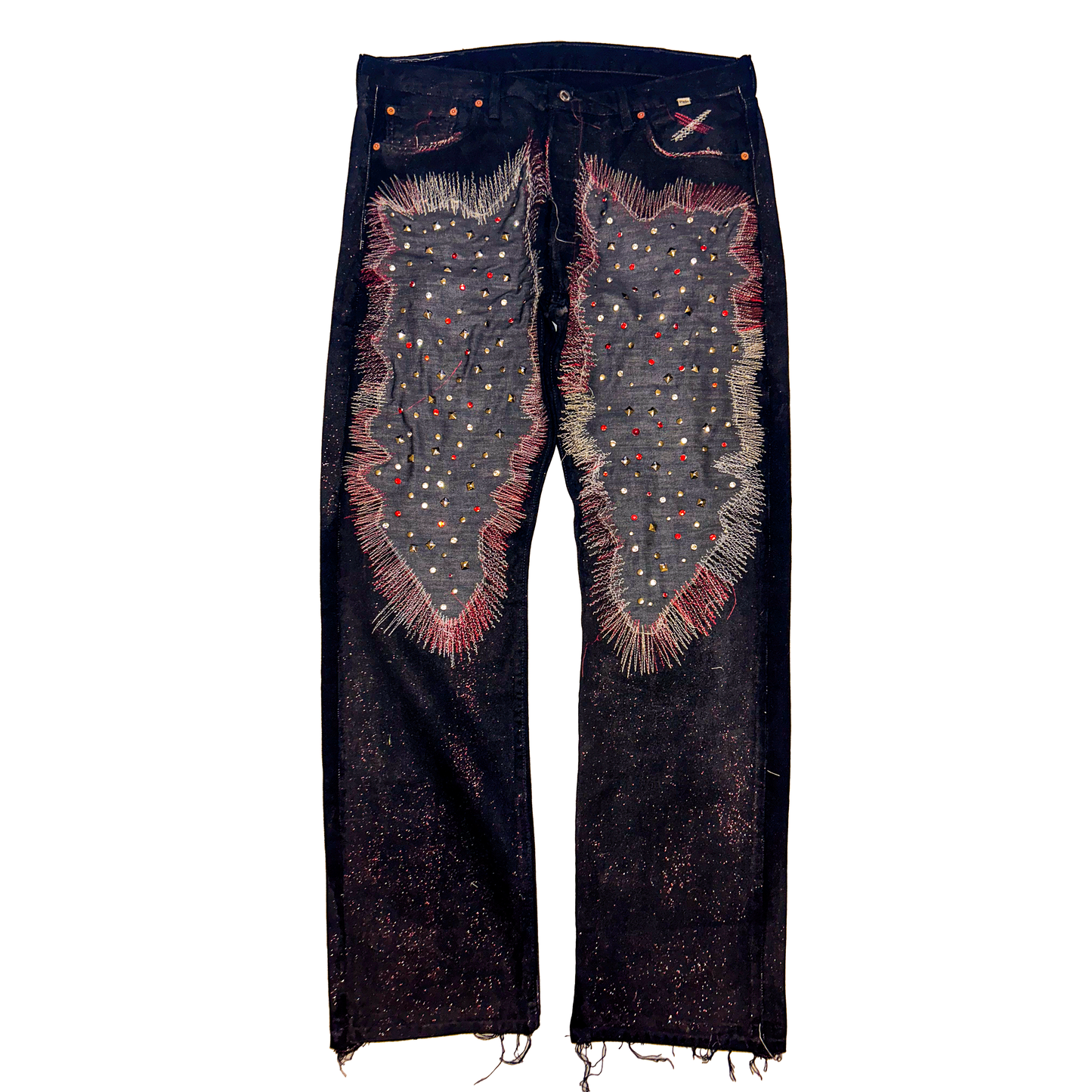 THIGH STUDWORK DENIM