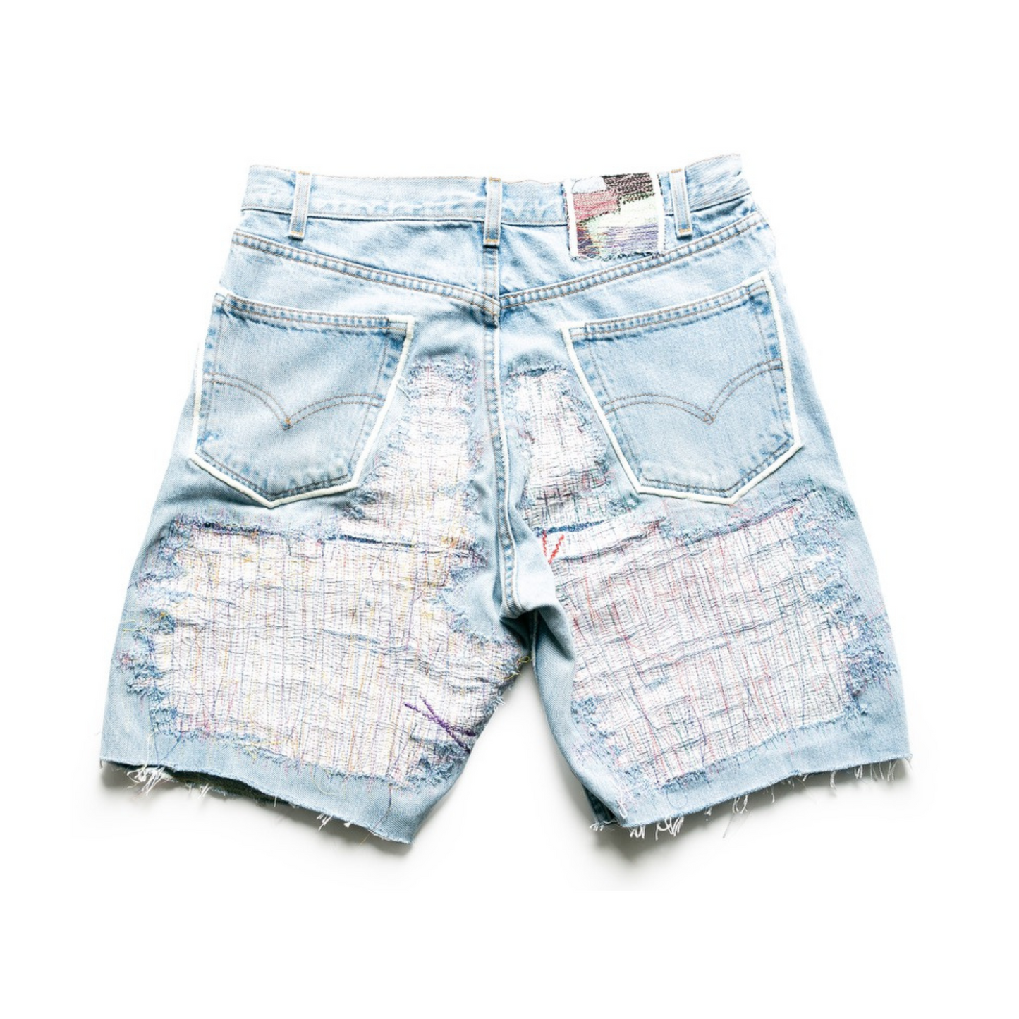 HAWAIIAN PATCHWORK DENIM SHORTS