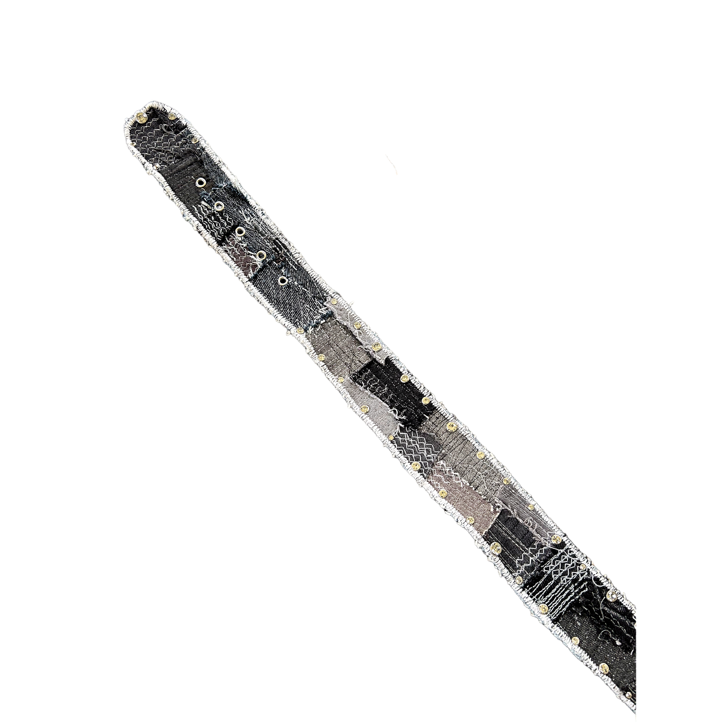 BLACK PATCHWORK GEM BELT