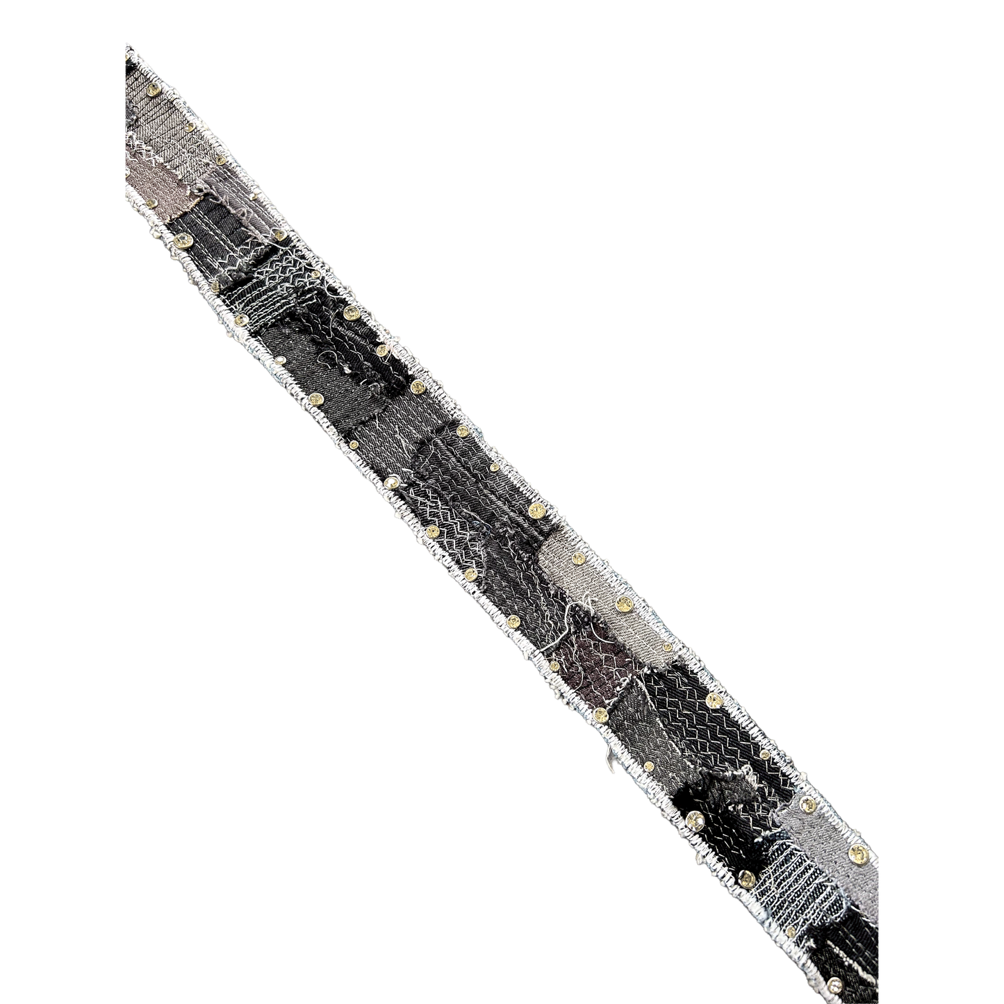 BLACK PATCHWORK GEM BELT