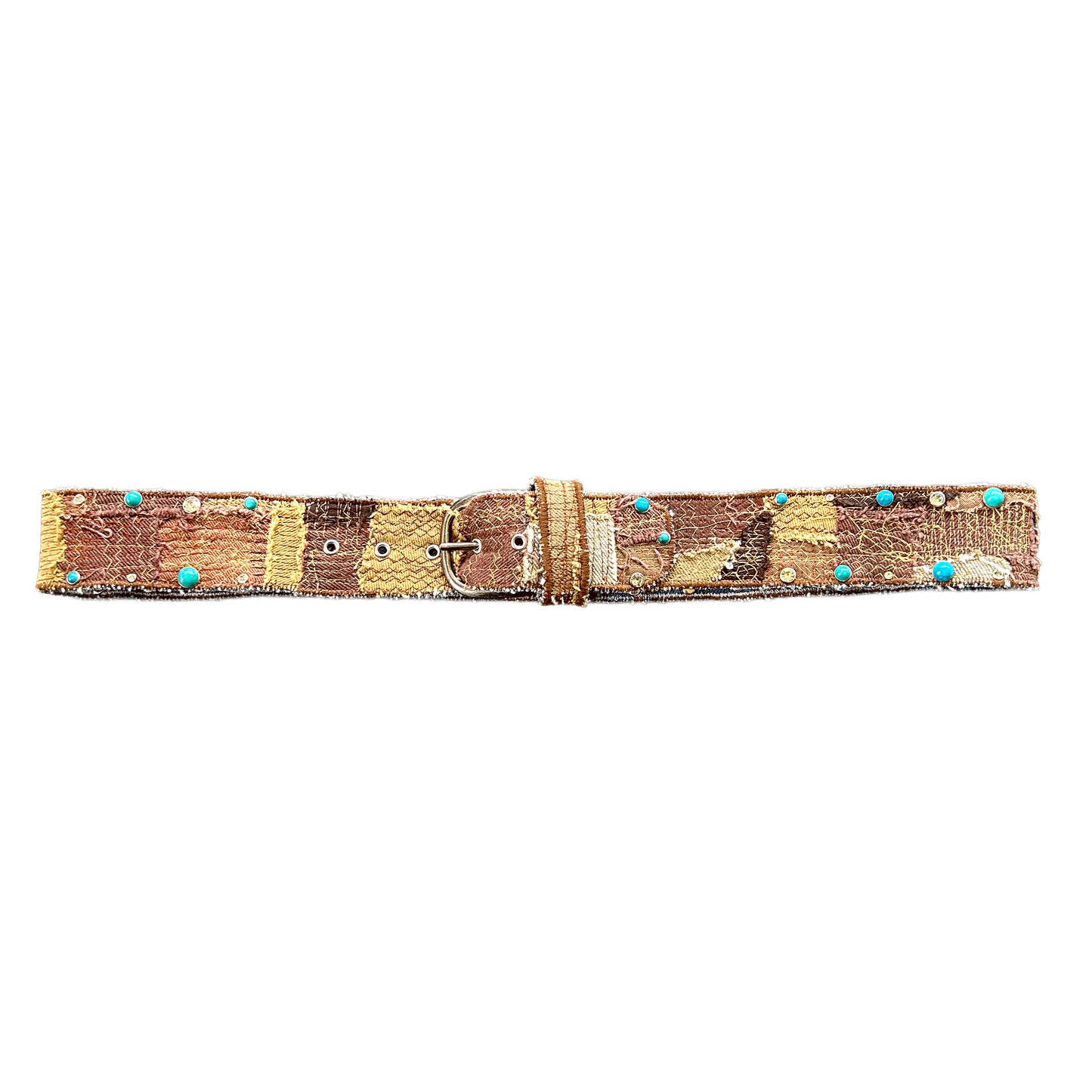 BROWN PATCHWORK GEM BELT