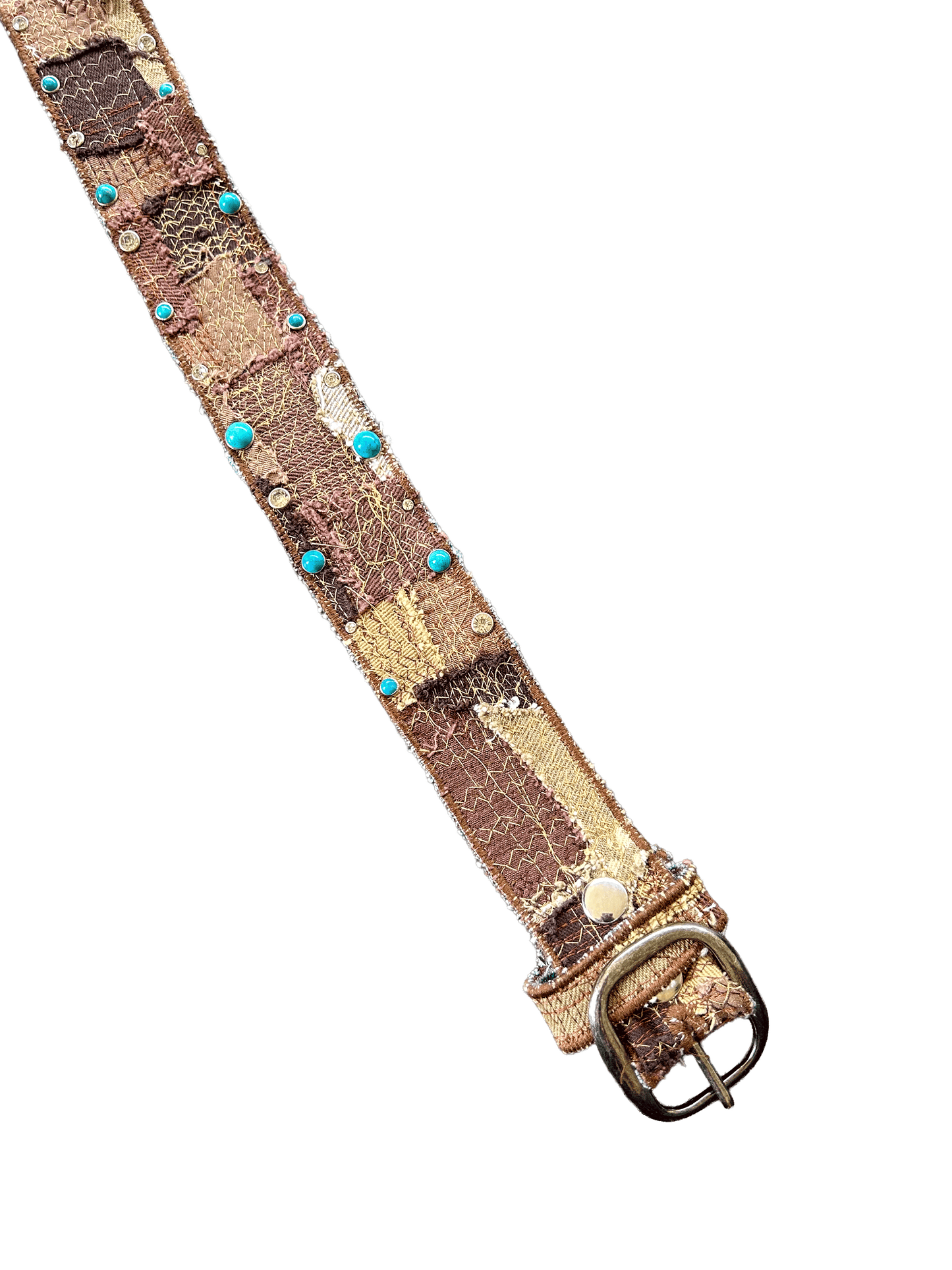 BROWN PATCHWORK GEM BELT