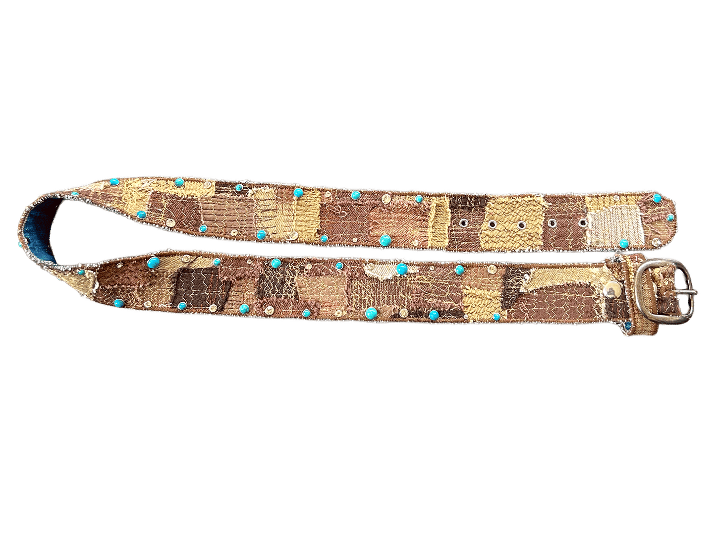 BROWN PATCHWORK GEM BELT
