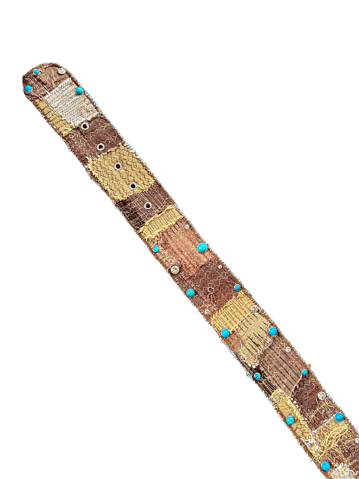 BROWN PATCHWORK GEM BELT