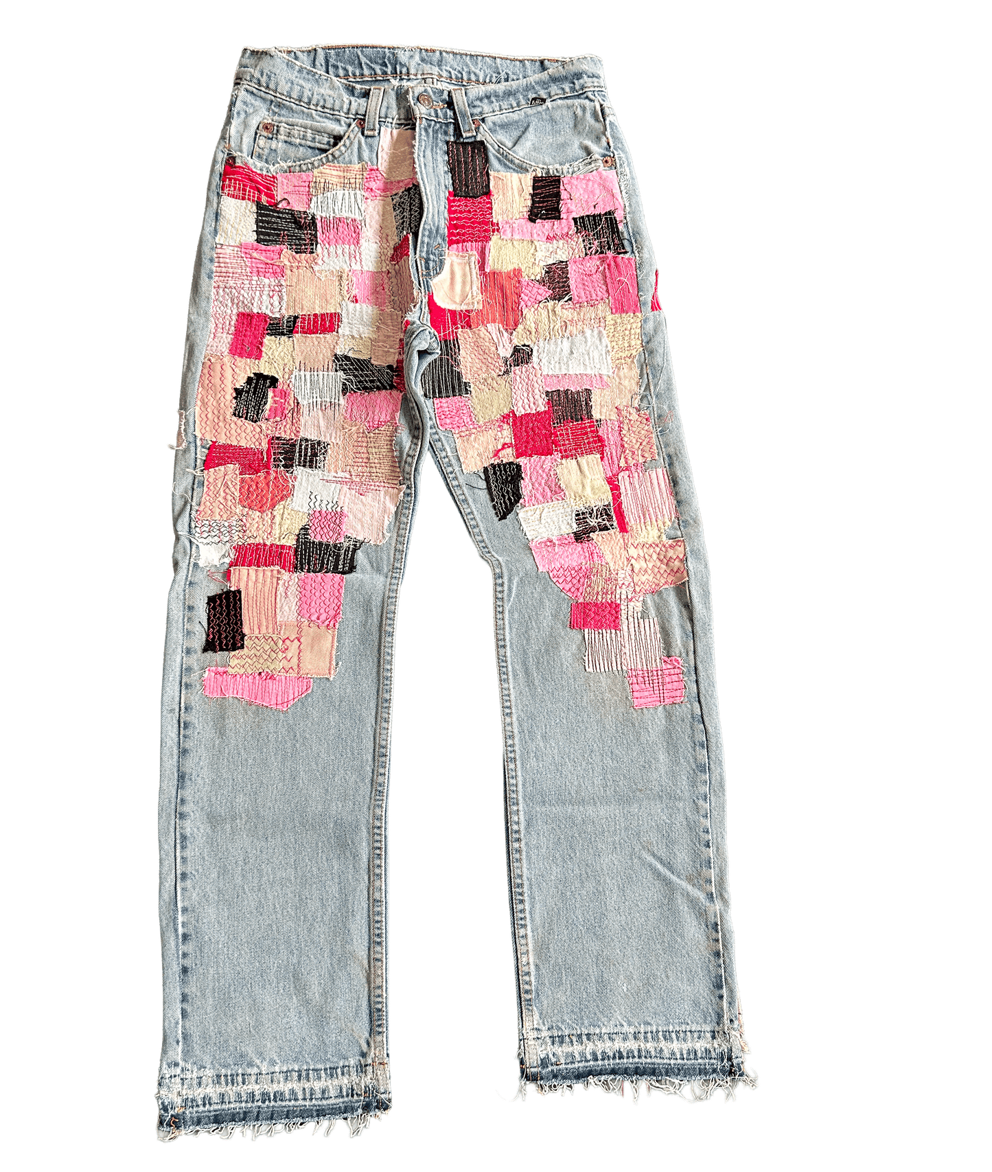 PINK PATCHWORK DENIM