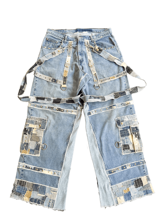 RAVE PATCHWORK DENIM (TAN & WHITE)