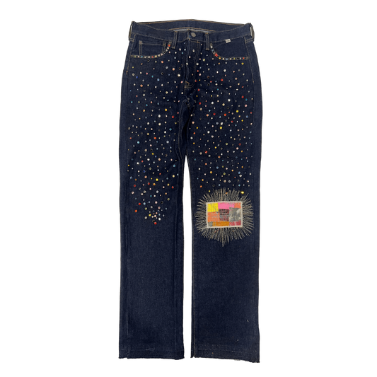 CLUSTER THIGH RIVETWORK DENIM