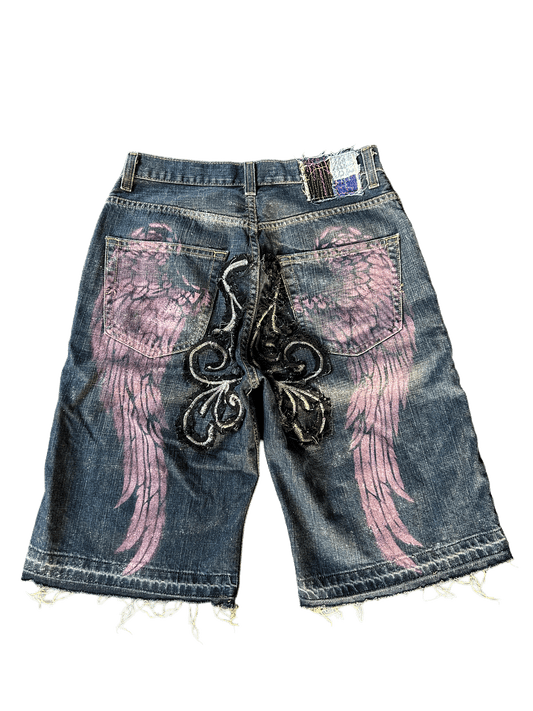 WINGED DENIM SHORT