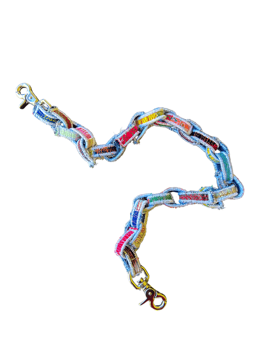 PATCHWORK DENIM JEAN CHAIN  (MULTICOLOR)