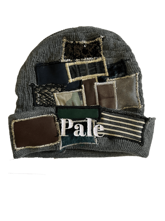 TONAL BLACK PATCHWORK BEANIE