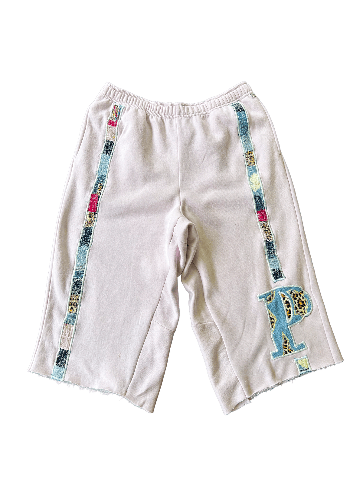 PINK STRIPED BAGGY LONG TRACK SHORT